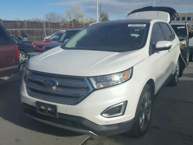 2FMPK4K97FBB27360 - 2015 FORD EDGE TITAN WHITE photo 2