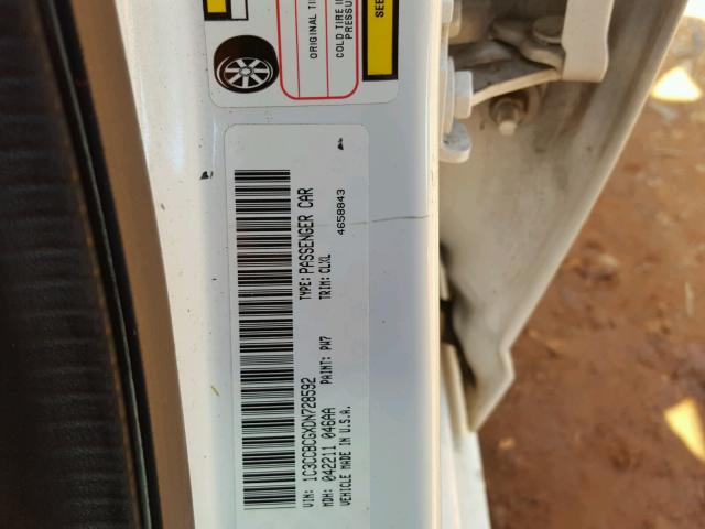 1C3CCBCGXDN728592 - 2013 CHRYSLER 200 LIMITE WHITE photo 10