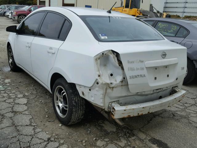 3N1AB61E87L672707 - 2007 NISSAN SENTRA 2.0 WHITE photo 3