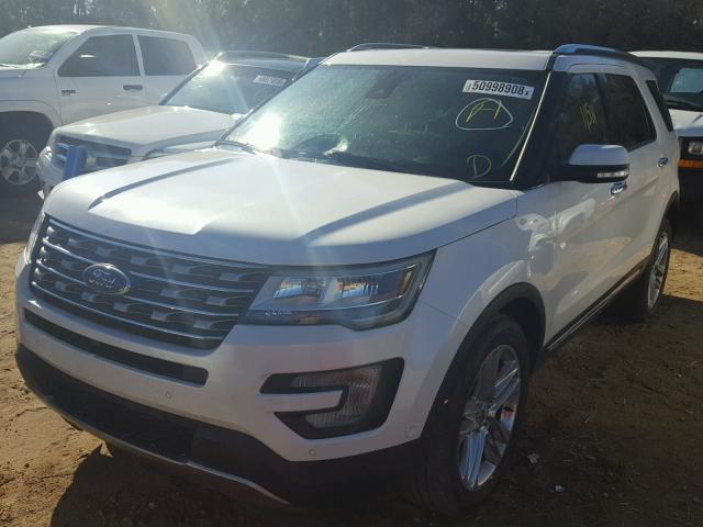 1FM5K7FH0HGC52092 - 2017 FORD EXPLORER L WHITE photo 2