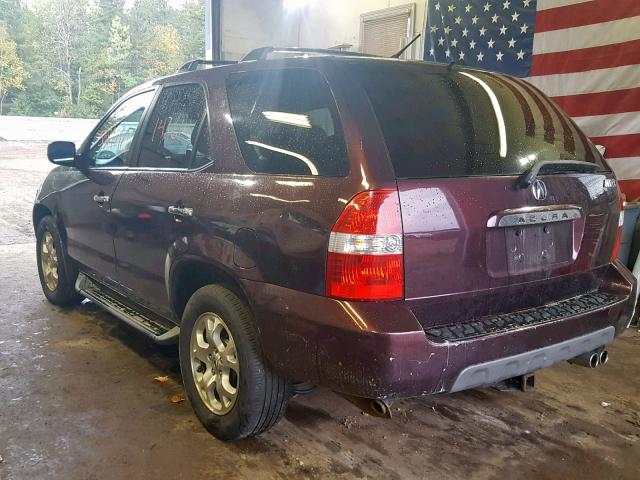 2HNYD18642H520250 - 2002 ACURA MDX TOURIN BURGUNDY photo 3