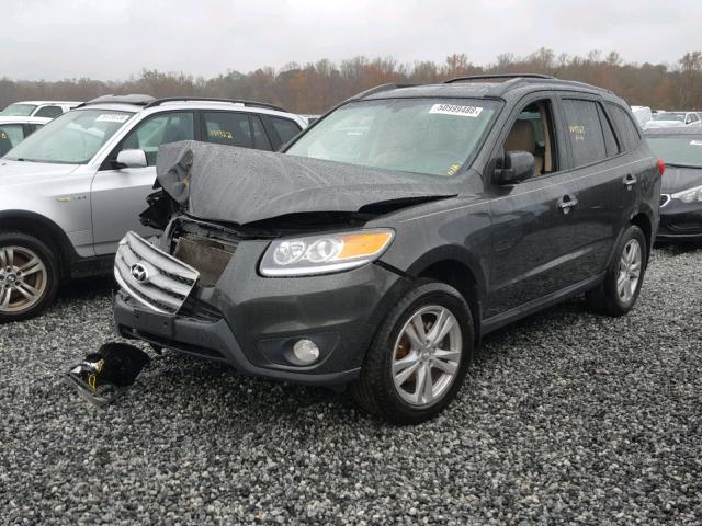 5XYZK4AG3CG148839 - 2012 HYUNDAI SANTA FE L GRAY photo 2