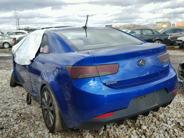 KNAFW6A38B5335272 - 2011 KIA FORTE SX BLUE photo 3