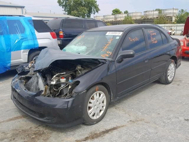 2HGES16504H617720 - 2004 HONDA CIVIC LX BLACK photo 2