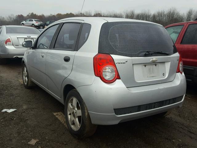 KL1TG66E59B356936 - 2009 CHEVROLET AVEO LT SILVER photo 3