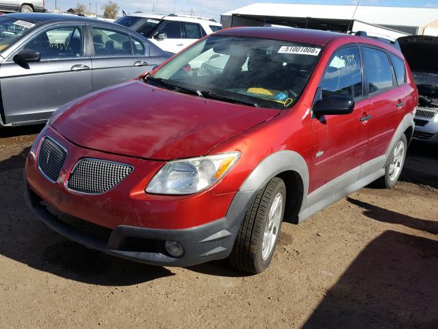 5Y2SL67877Z439281 - 2007 PONTIAC VIBE RED photo 2