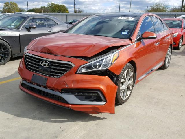 5NPE34AB5FH155398 - 2015 HYUNDAI SONATA SPO ORANGE photo 2