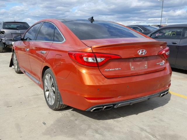 5NPE34AB5FH155398 - 2015 HYUNDAI SONATA SPO ORANGE photo 3