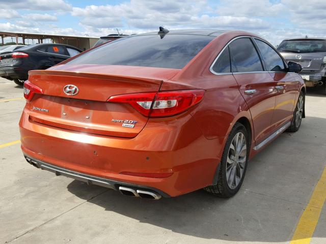 5NPE34AB5FH155398 - 2015 HYUNDAI SONATA SPO ORANGE photo 4