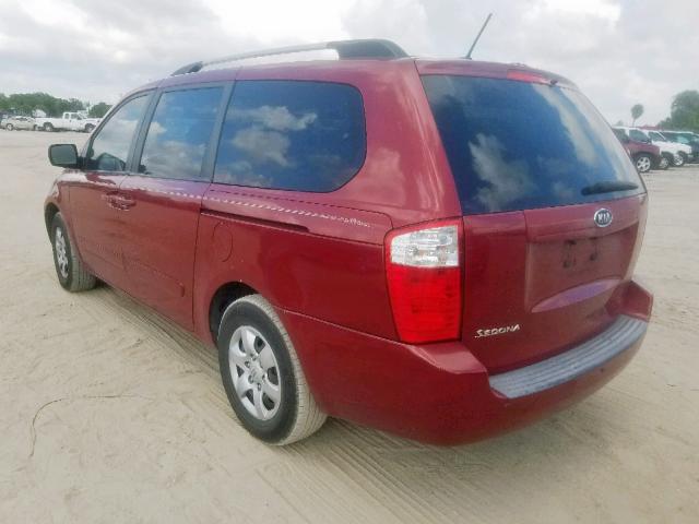 KNDMG4C33A6360727 - 2010 KIA SEDONA LX RED photo 3