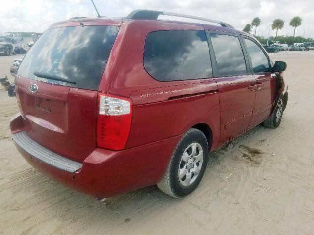 KNDMG4C33A6360727 - 2010 KIA SEDONA LX RED photo 4