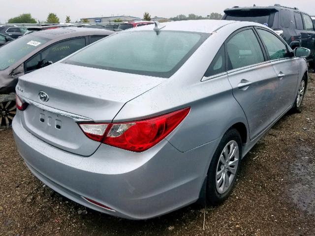 5NPEB4AC9BH238452 - 2011 HYUNDAI SONATA GLS SILVER photo 4