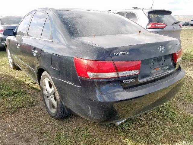 5NPEU46F96H068791 - 2006 HYUNDAI SONATA GLS BLACK photo 3