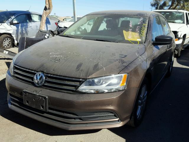 3VW2K7AJ3FM227222 - 2015 VOLKSWAGEN JETTA BASE BROWN photo 2