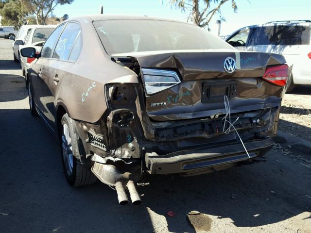 3VW2K7AJ3FM227222 - 2015 VOLKSWAGEN JETTA BASE BROWN photo 3