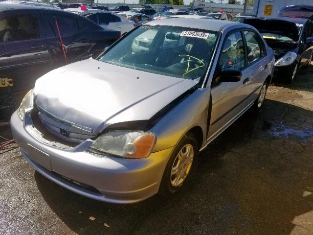 2HGES15211H578154 - 2001 HONDA CIVIC DX SILVER photo 2