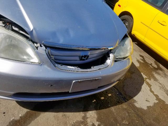 2HGES15211H578154 - 2001 HONDA CIVIC DX SILVER photo 9