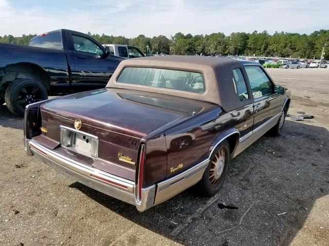 1G6CD13B4N4274891 - 1992 CADILLAC DEVILLE BROWN photo 4