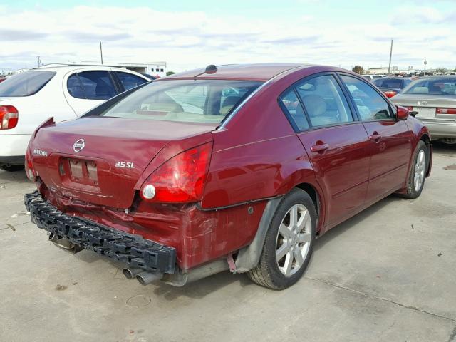 1N4BA41E14C871751 - 2004 NISSAN MAXIMA SE BURGUNDY photo 4