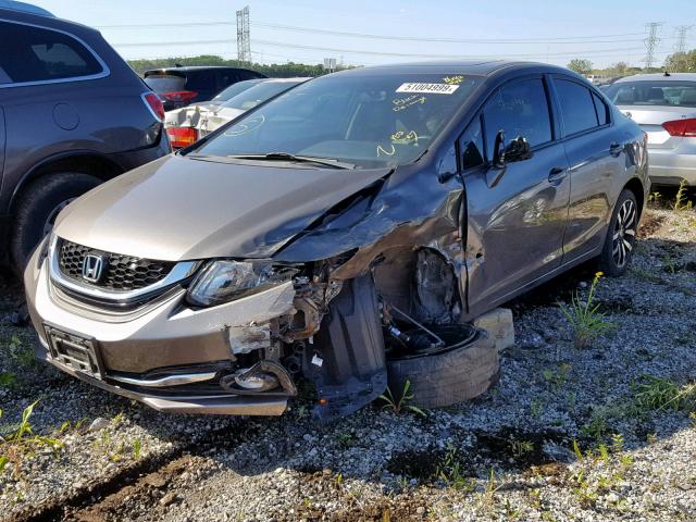 19XFB2F93FE051398 - 2015 HONDA CIVIC EXL 棕色 照片 2