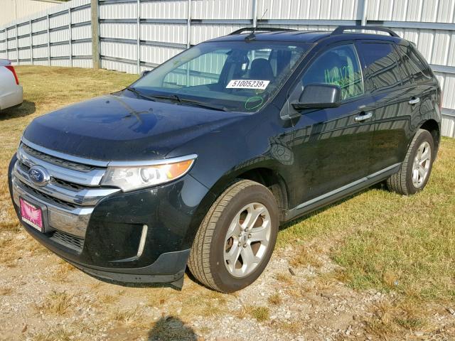 2FMDK3JC4BBA27320 - 2011 FORD EDGE SEL BLACK photo 2