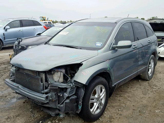 JHLRE3H73AC009029 - 2010 HONDA CR-V EXL GREEN photo 2