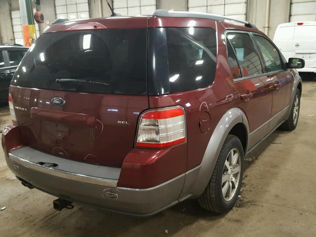 1FMDK02W38GA06287 - 2008 FORD TAURUS X S RED photo 4