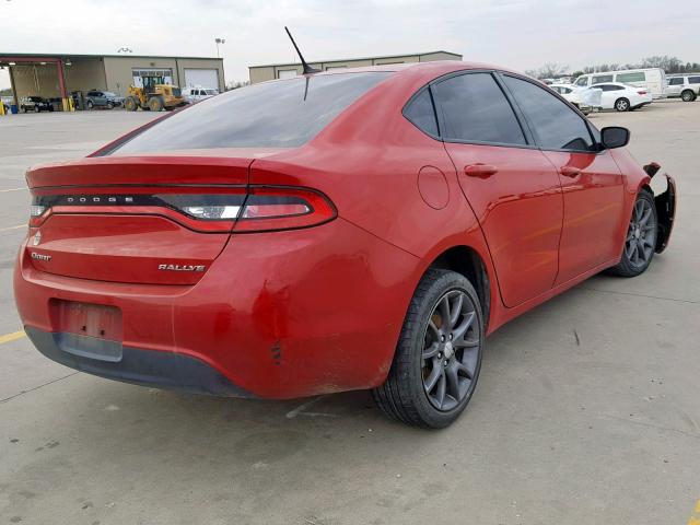 1C3CDFFA2GD822584 - 2016 DODGE DART SXT S RED photo 4