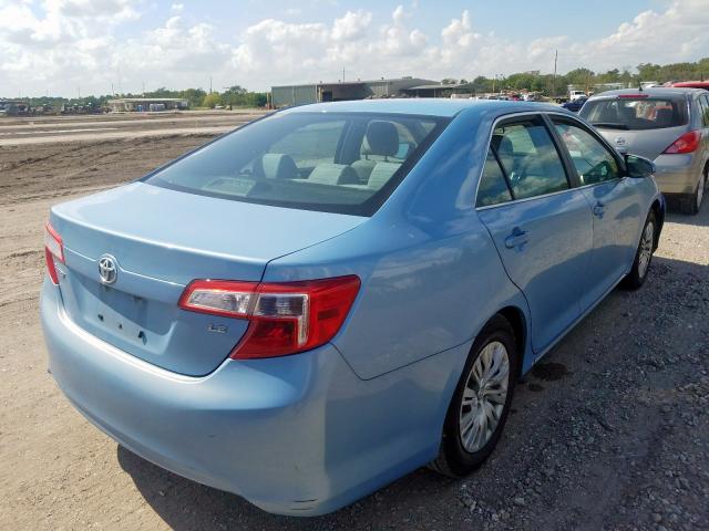 4T4BF1FKXDR327737 - 2013 TOYOTA CAMRY L BLUE photo 4