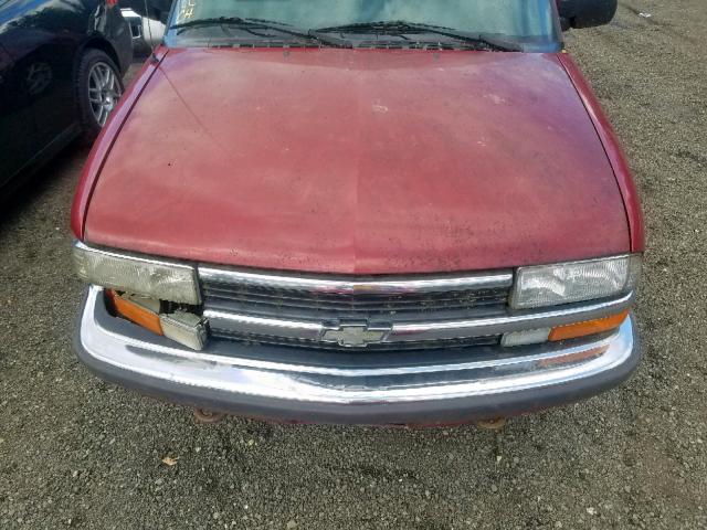 1GNDT13W3X2196617 - 1999 CHEVROLET BLAZER RED photo 7