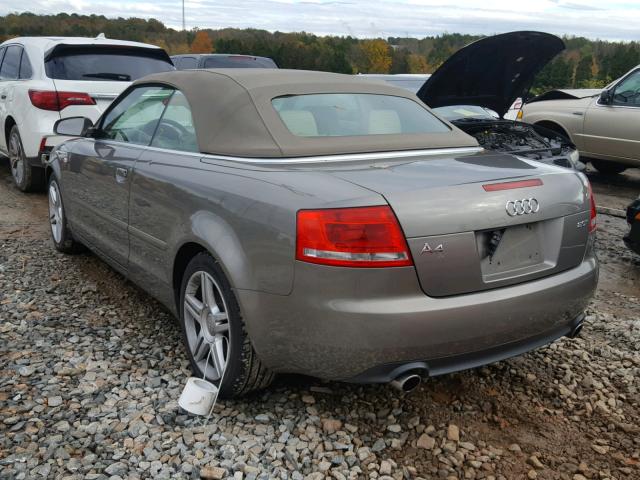 WAUAF48H38K013021 - 2008 AUDI A4 2.0T CA GRAY photo 3