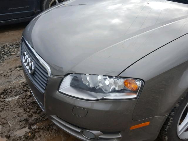 WAUAF48H38K013021 - 2008 AUDI A4 2.0T CA GRAY photo 9