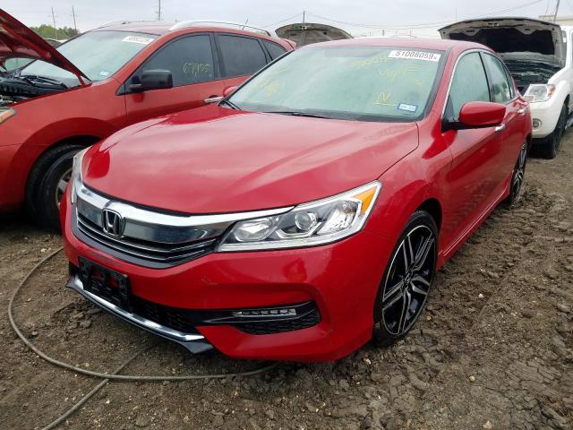 1HGCR2F18HA218631 - 2017 HONDA ACCORD SPO RED photo 2