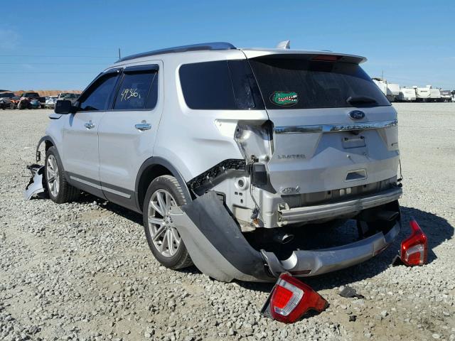 1FM5K7F86GGC90294 - 2016 FORD EXPLORER L SILVER photo 3