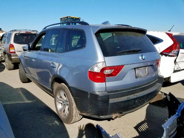 WBXPA93435WD10135 - 2005 BMW X3 3.0I BLUE photo 3