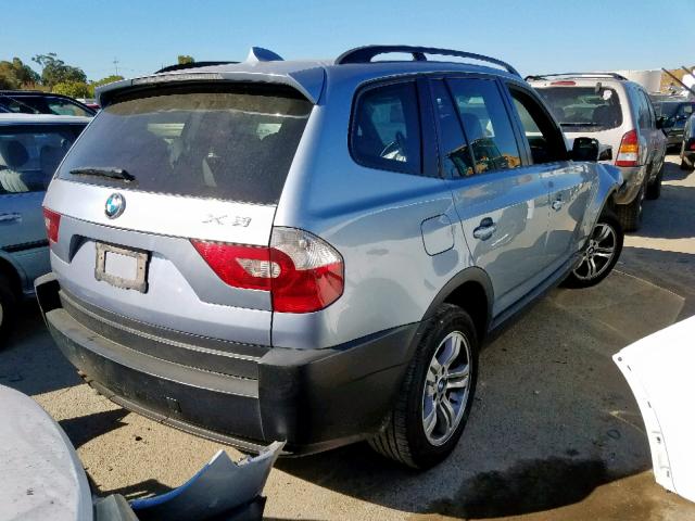 WBXPA93435WD10135 - 2005 BMW X3 3.0I BLUE photo 4