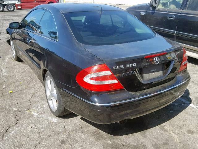 WDBTJ65JX5F123340 - 2005 MERCEDES-BENZ CLK 320C BLACK photo 3