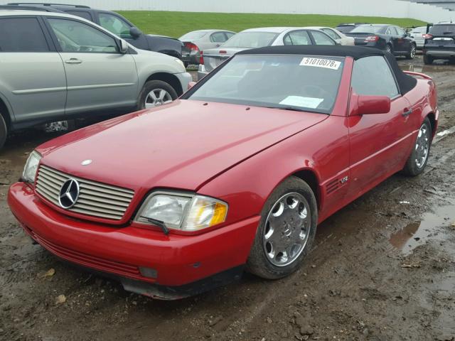 WDBFA76E9SF111275 - 1995 MERCEDES-BENZ SL 600 RED photo 2