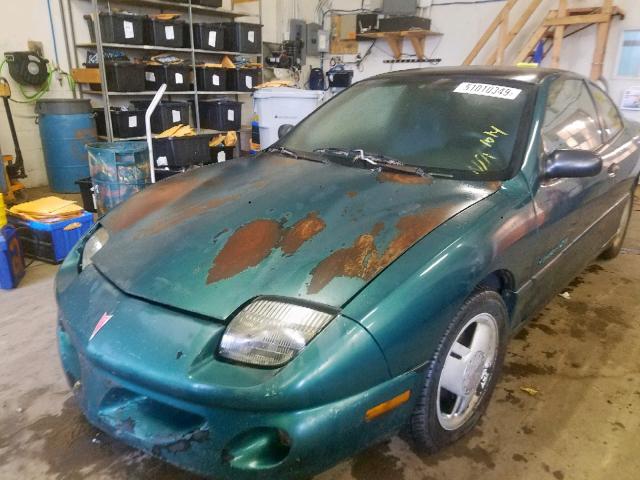 1G2JD12T3T7552386 - 1996 PONTIAC SUNFIRE GT GREEN photo 2