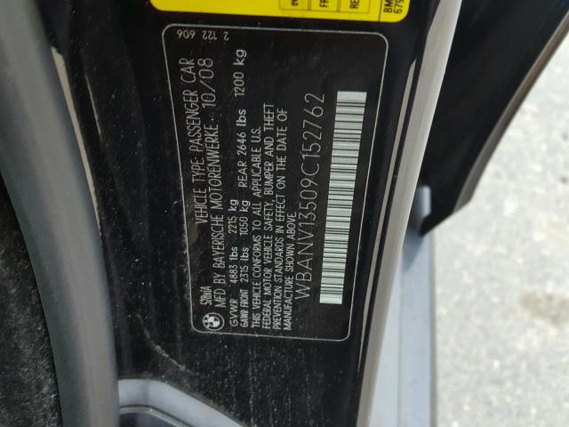 WBANV13509C152762 - 2009 BMW 528 XI BLACK photo 10