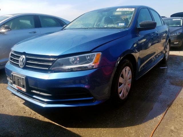 3VW2K7AJ6FM289696 - 2015 VOLKSWAGEN JETTA BASE 蓝色 照片 2