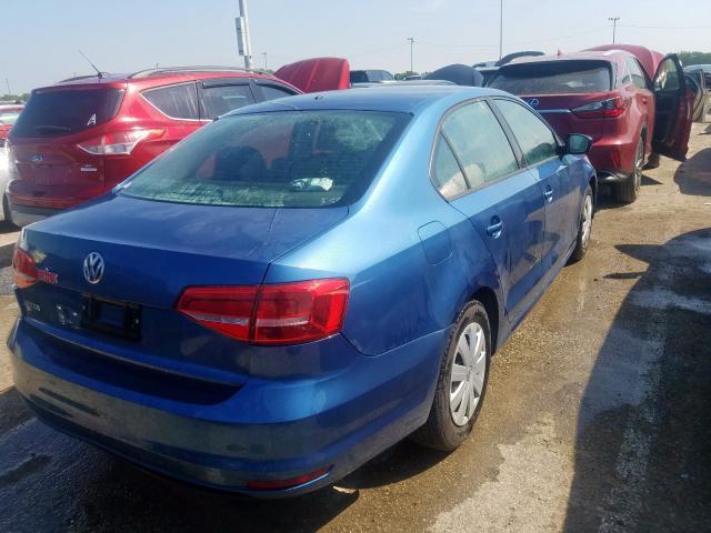 3VW2K7AJ6FM289696 - 2015 VOLKSWAGEN JETTA BASE 蓝色 照片 4