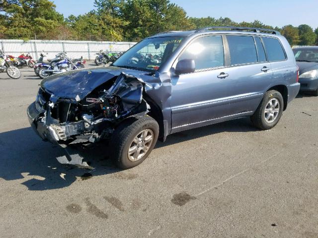 JTEEP21A460162691 - 2006 TOYOTA HIGHLANDER BLUE photo 2