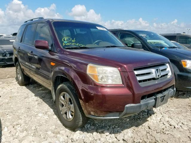 5FNYF28258B005646 - 2008 HONDA PILOT VP BURGUNDY photo 1