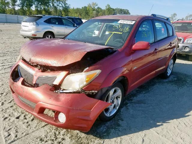 5Y2SL63825Z447484 - 2005 PONTIAC VIBE RED photo 2