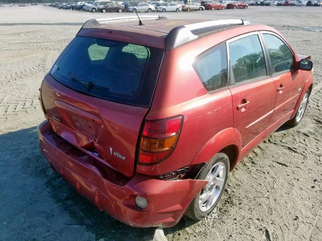 5Y2SL63825Z447484 - 2005 PONTIAC VIBE RED photo 4