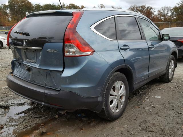 5J6RM4H78DL045545 - 2013 HONDA CR-V EXL TEAL photo 4