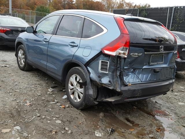 5J6RM4H78DL045545 - 2013 HONDA CR-V EXL TEAL photo 9