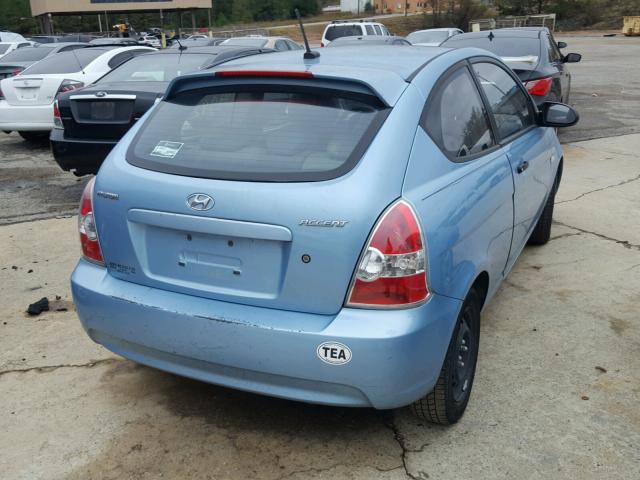 KMHCM36C48U082738 - 2008 HYUNDAI ACCENT GS BLUE photo 4