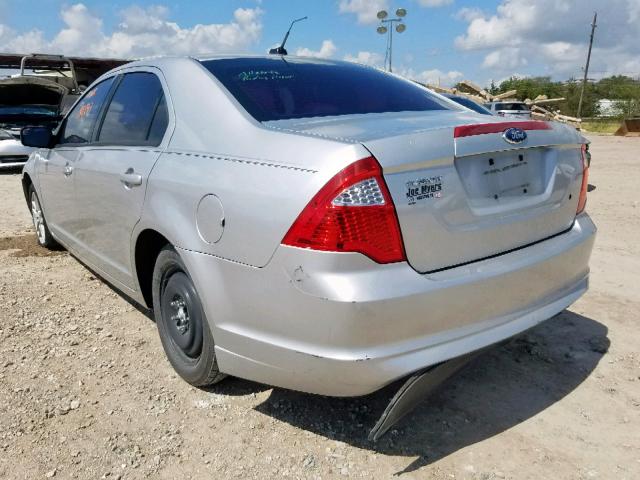 3FAHP0GA9CR230868 - 2012 FORD FUSION S SILVER photo 3